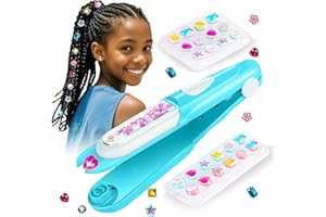 kidzkube Kids Hair Gem Stamper Kit, Quick Gems Hair Jeweler, Bling Hair Jewels for Girls Toys, Hair Styling Tool with Reusable Shining Diamonds, Birthday Gifts Toys for Girls (Deep Blue)