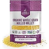 Great River Milling Organic Hulled Millet, Gluten Free Whole Grain, 5 lb | Organic Hulled Millet for porridge, pilaf, salads, grain bowls, baking and home milling; light fluffy cooked grain with mild