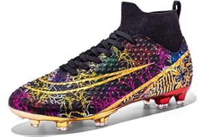 DHOVOR Boys Girls Soccer Cleats Football Shoes for Kids Football Cleats Professional Athletic Turf Shoes Little Kid/Big Kid