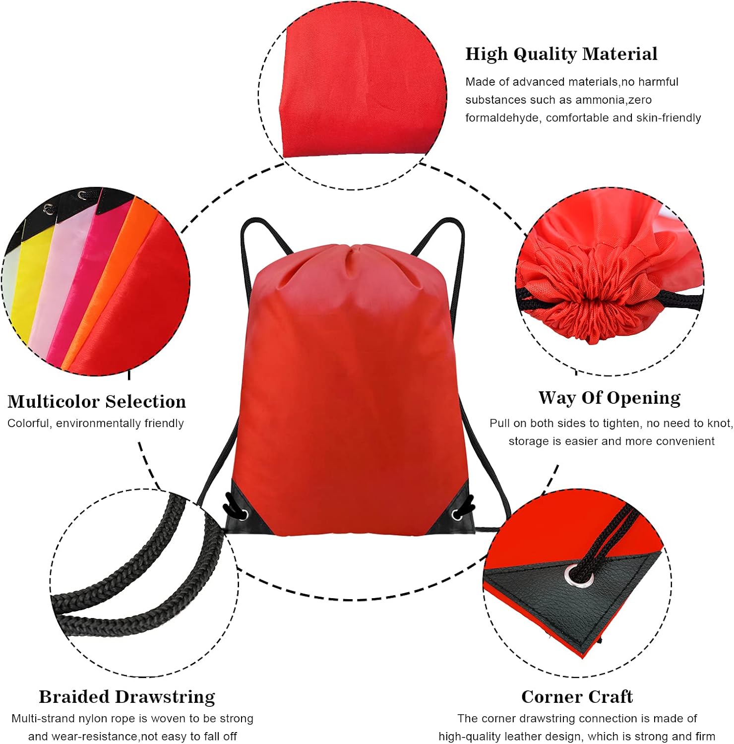  | CHEPULA Drawstring Backpack Bags Cinch Sacks String Portable Backpack for School, Travel, Sports&Storage | Drawstring Bags