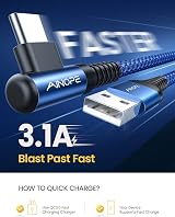 AINOPE AP544-2M Type C Cable 2-Pack 6.6ft Right Angle Nylon Braided view 2