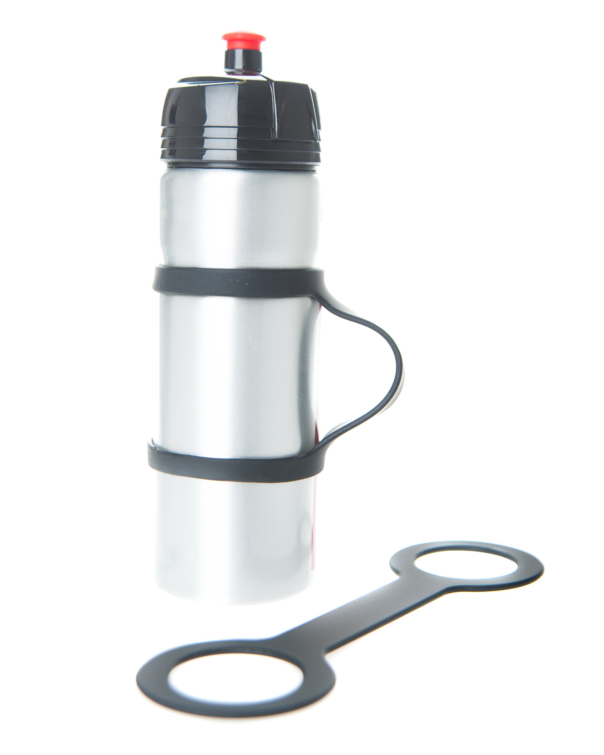 Handiwear, Water Bottle Carrier Grip for Running. Soft Band Holder Strap Makes any Bottle Handheld. Bike, Gym or Jogging (2 Pack Black)
