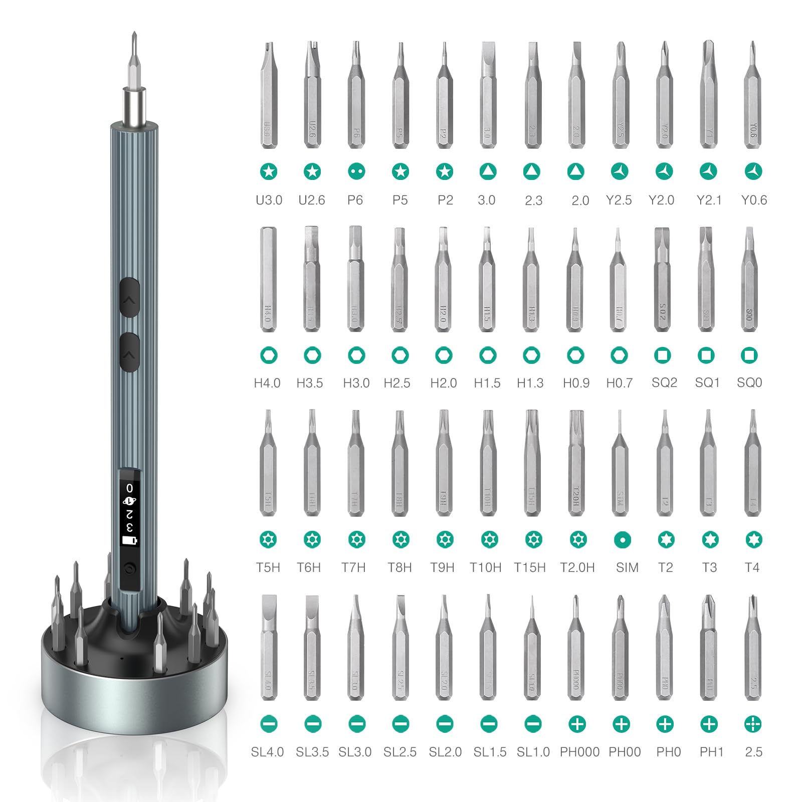 Photo 1 of ORIA Electric Screwdriver, 52 in 1 Rechargeable Power Screwdriver Set, Cordless Electric Mini Screwdriver with Charging Dock, Display Screen, Adjustable Torque, LED Lights for Phone Laptop Watch