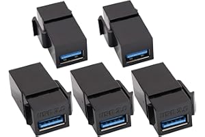 AAOTOKK USB 3.0 A Keystone Adapter Female to Female USB 3.0 A Keystone Jack Insert Socket Coupler Adapter for Wall Plate Outl