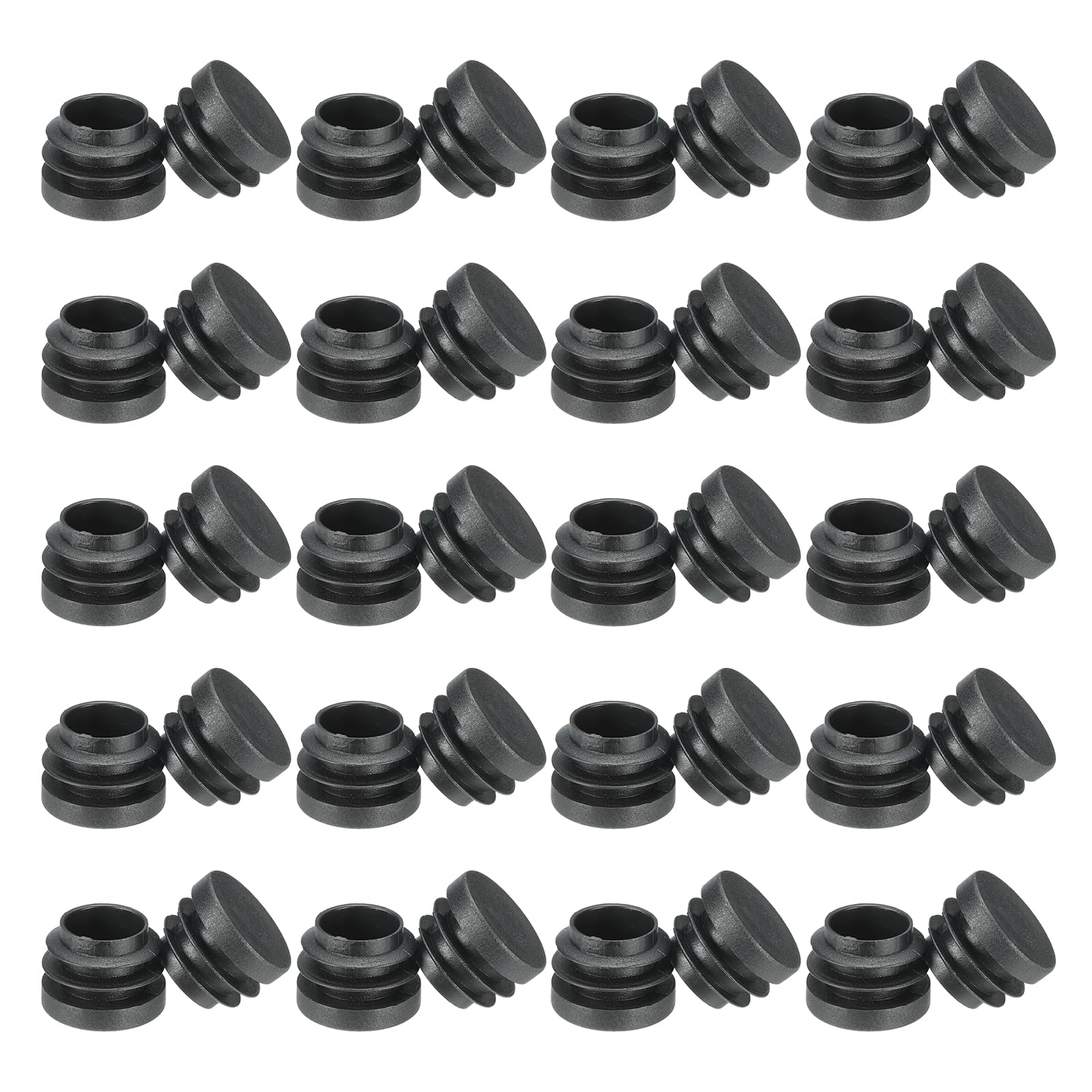 Photo 1 of PATIKIL Round Plastic Hole Plugs 1inch, 40 Pack Pipe Tubing End Cap for Round Metal Tubing Furniture Chair Leg Fence Post Pipe, Black