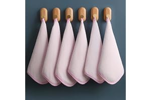 Gina Era Baby Washcloths, Rayon Made from Bamboo - 2 Layer Soft & Absorbent & Hypoallergenic Newborn Bath Face Towel - 10 x 10 Inch for Infant Girl and Boy (Pink)