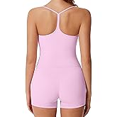 RXRXCOCO Women 2 Piece Workout Sets Y Back Padded Tank Tops Booty Biker Shorts with Pockets Gym Outfits