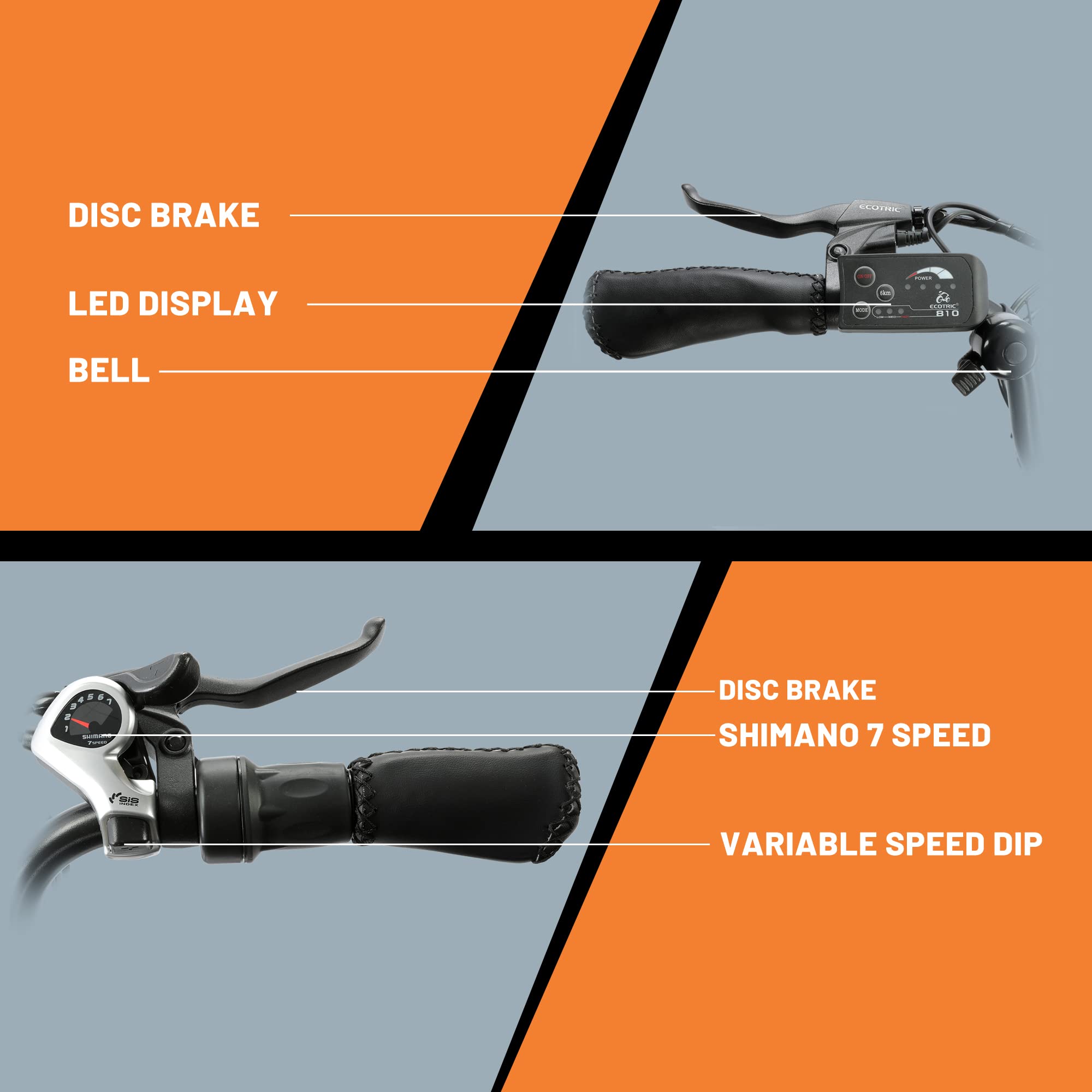 ECOTRIC Electric Bike 26" E Bike 350W Motor Cruiser Electric Bicycles