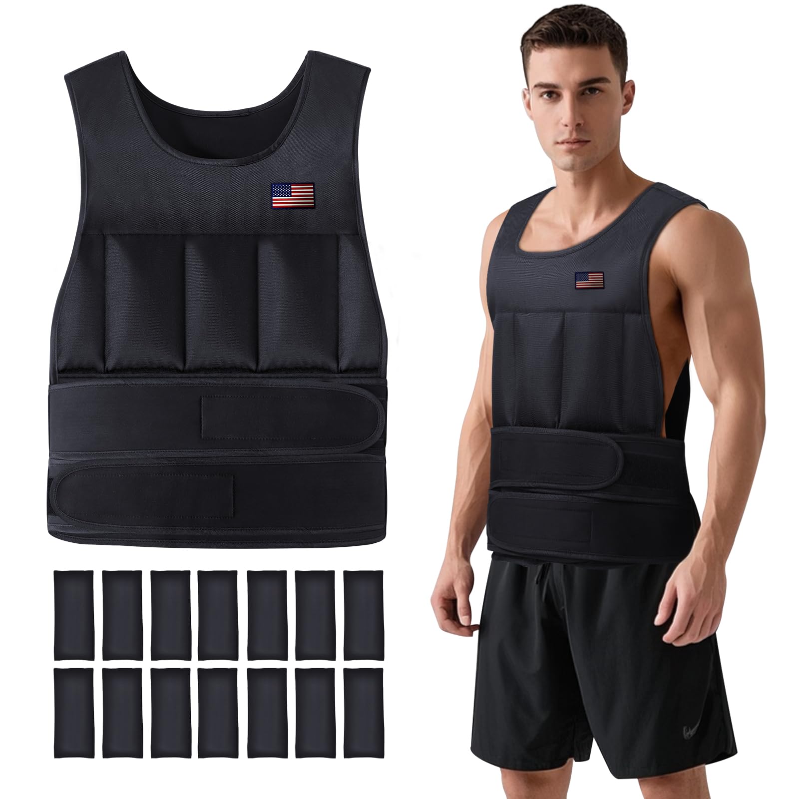 Photo 1 of Wolliwa Adjustable Weighted Vest for Men Women,2-19 Lbs Adjustable Weighted Vest with Straps Womens Running Weight Vest for Walking Strength Training Fitness