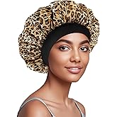 Doitory Satin Silk Bonnet for Sleeping, Soft Satin Lined Hair Bonnet for Women, Double Layer Sleep Nightcap