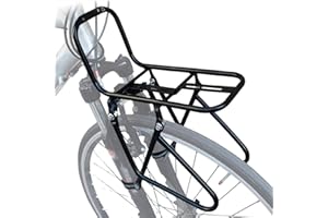 QWERTYUI Bicycle Front Rack, Bike Luggage Touring Carrier Racks 15KG Capacity Mountain Bike Pannier Cycling Equipment Stand Footstock for Cargo Luggage Picnic Carrier Rack,Black 2