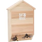 Bat Houses for Outdoors - 15" Big Bat Box 2 Chamber Cedar Wood Bat Houses for Outside &amp; Tree - Perfectly Designed to Attract Bats - Easy to Land and Roost (Natural)