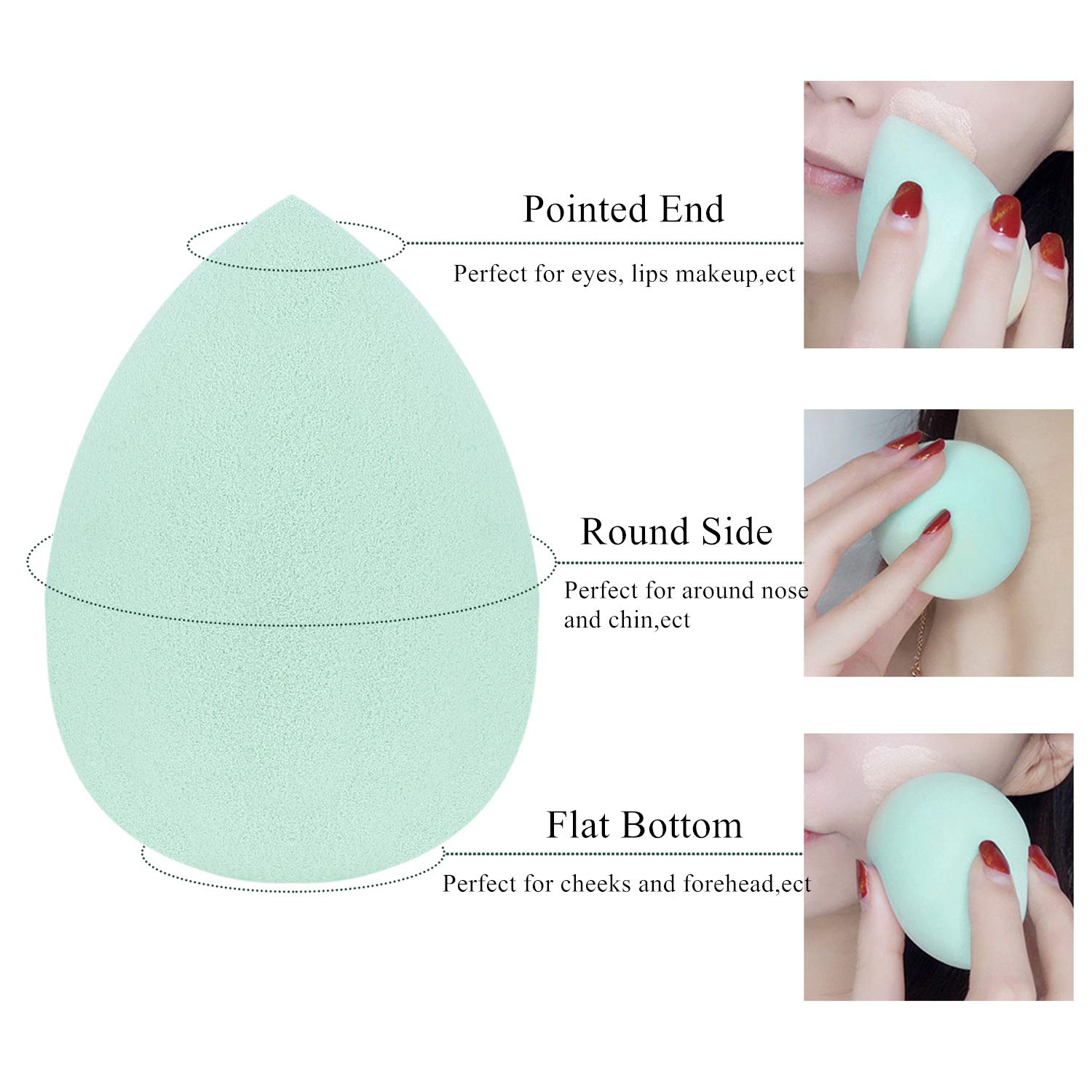10 Packs Makeup Sponge Blender Egg Shaped Foundation Blending Sponge Multi Colored Beauty Sponge Set Flawless for Liquid Cream and Powder : Beauty
