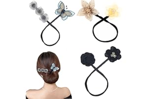 SENNI Delicate Shining Flowers Hair Bun Maker Lazy Hair Curler Bun Maker For Hair Scrunchies Hair elegant Bun Lazy Hair Curler Bun Maker Deft Bun Make For Women Girls (Style 1)