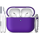 R-fun for AirPods Pro 3 Case (2025), Soft Silicone Protective Case Cover Compatible with Apple AirPods Pro 3rd Generation (USB-C Cable) for Women Men with Cleaning Kit and Keychain, Purple
