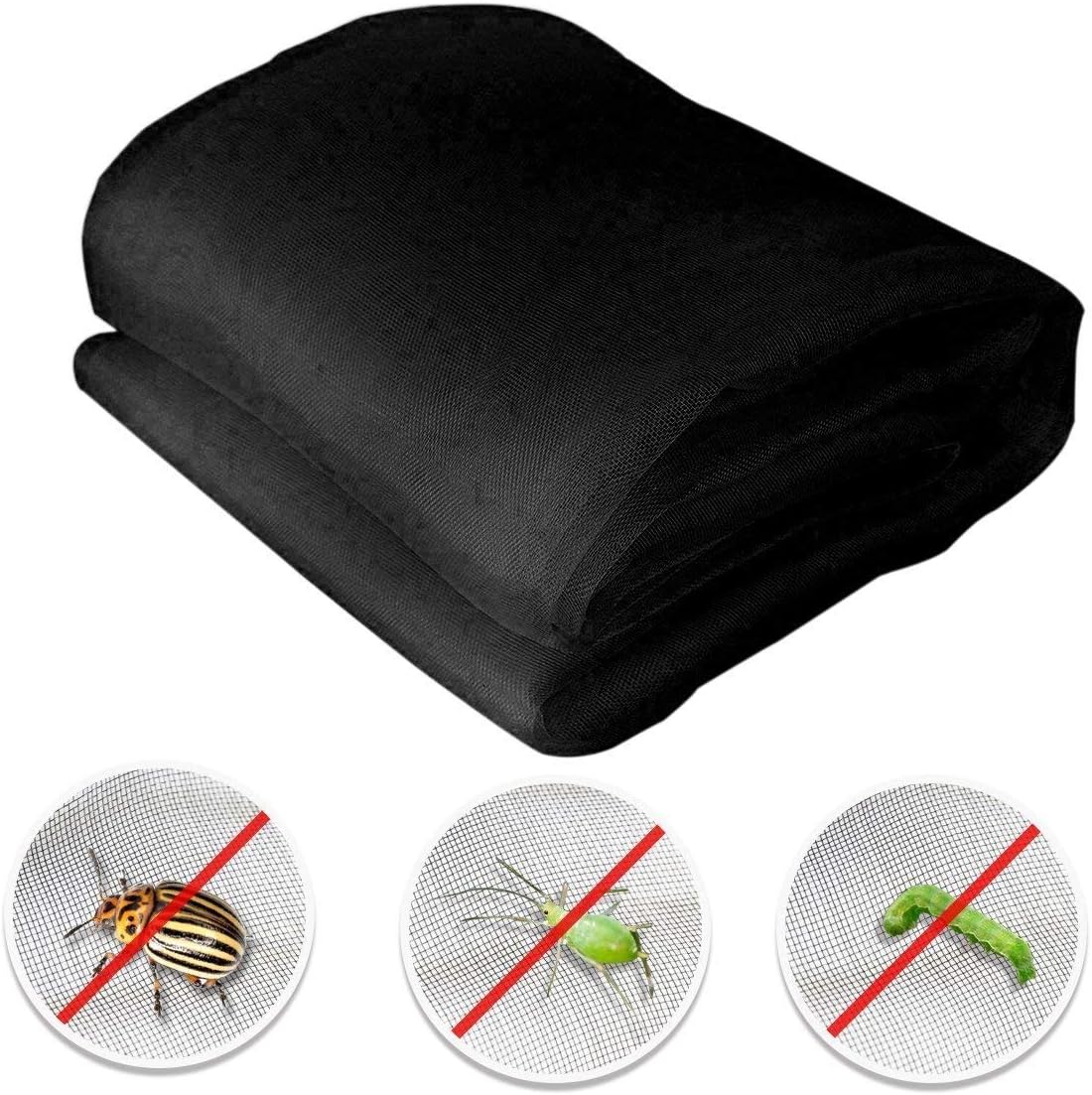 Agfabric 10'x30' Bug Net Insect Bird Netting, Garden Netting Protect Plants Fruits Flowers Against Bugs, Birds & Squirrels, Black