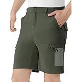 Men's Hiking Cargo Shorts 9" Stretch Quick-Dry Lightweight Outdoor Work Shorts with 6 Pockets for Casual Camping Fishing Golf