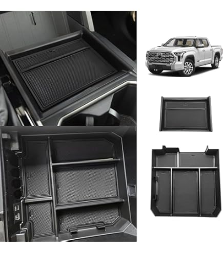 Muslogy Center Console Organizer For Toyota Tundra 2022-2025 & Sequoia 2023-2025 - ABS Storage Tray