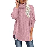 DOROSE Women's Oversized Turtleneck Long Sleeve Casual Pullover Knit Tunic Sweater