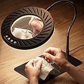 ARTDOT 10X Magnifying Glass with Light and Stand for Diamond Painting, Tabletop Magnifier Lamp with 144 LED Lights and Adjust