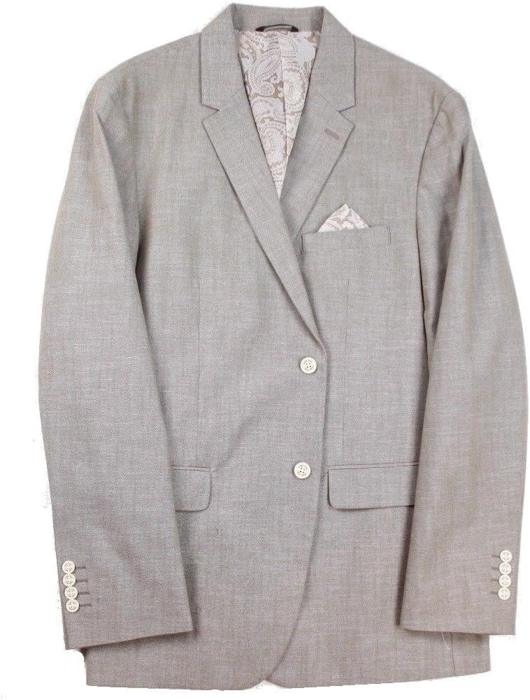 Tasso Elba Mens Chambray Two Button Blazer Jacket