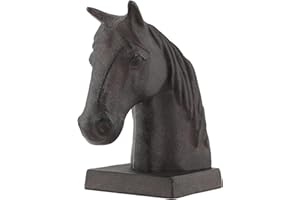 LONG R UN HOME Horse Decorative Bookend Vintage Cast Iron Decor Heavy Book Ends Door Stop Unique Horse Head Statues Home Decor, Ideal for Reading Room Living Library Office Shelf Desk Decor