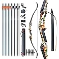 D&Q Bow and Arrow for Adults Takedown Recurve Bows Hunting Bow Archery Set Adult Longbows Kit 56" 30-50lb Right Hand Bow Aluminum Alloy Riser for Beginner and Professional Hunting Shooting