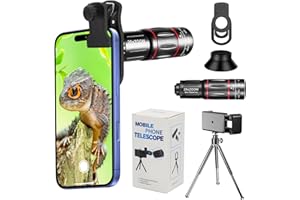 BNIFI Phone Camera Lens Kit 28X Telephoto Lens for iPhone with E-Clip and Tripod, Suitable for Most Smartphones (Black)