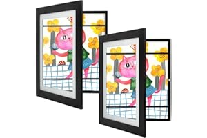 Golden State Art, 10x12.5 Kids Art Frames, Front-Opening Picture Frame Great for Kids Drawings, Artworks, Children Art Projects, Schoolwork, Home or Office (Black Set of 2)