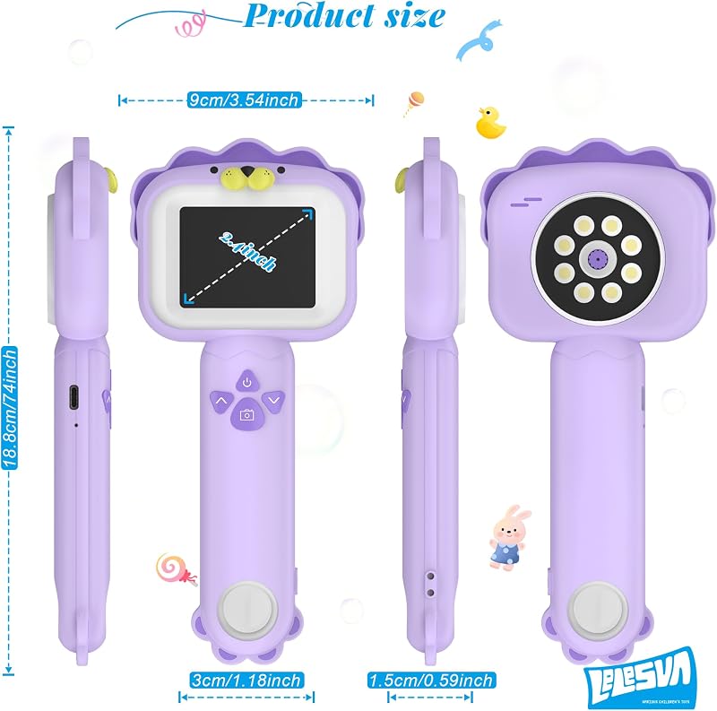 Microscopi per bambini, mini microscopio tascabile portatile per bambini piccoli, giocattoli educativi scientifici per regali di compleanno di Natale per bambini di 3 4 5 6 7 8 9 10 anni (leone)