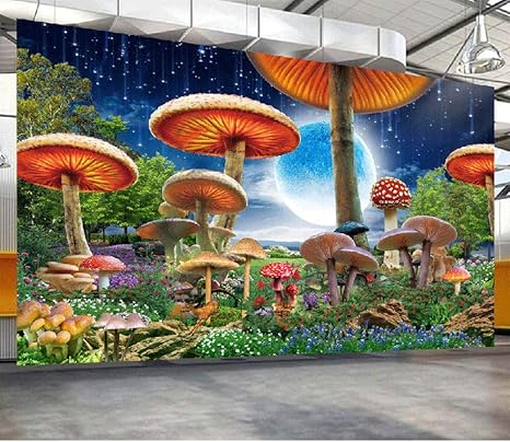 Amazon 夜景 おとぎ話 ワールド キノコ 森 壁紙 赤ちゃん部屋 背景 3d壁画 ウォールペーパー ステッカー 250 175cm Bnuiboiuz 0718 075 ウォールステッカー オンライン通販