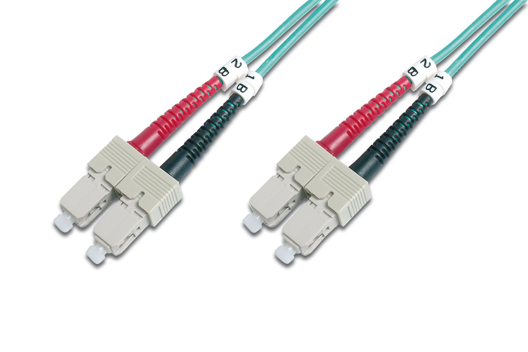 DIGITUS DK-2522-05/3 – Fibre Optic Cable OM3 – 5 m – ST to SC – Duplex Fibre Optic Cable – 1/10/40/100 Gbit/s – MM Multimode Fibre Optic LAN Cable – Fibre Type: 50/125 µ – Turquoise (Aqua)