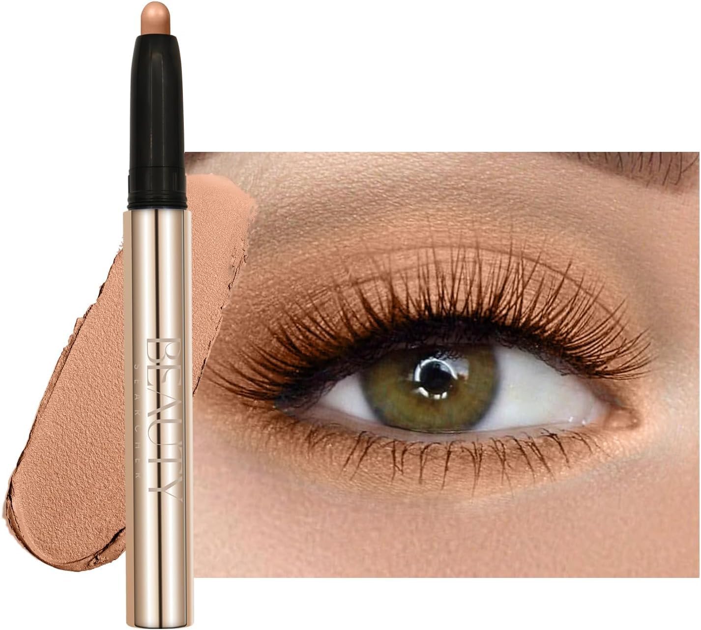 Metallic Eyeshadow Pencil, Lasting Shimmer Eyeshadow Stick,Highly Pigmented Waterproof Eyeliner Pencil, Create Glitter Eye Contour Makeup,Perfect Gifts for Women 06 Reddish Brown Matte