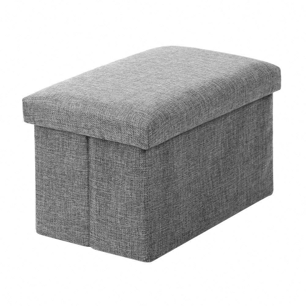 Folding Storage Ottoman for Kids,17.7" Linen Fabric Toys