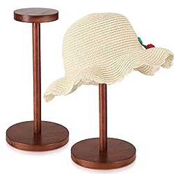 Chunful 2 Pieces Hat Display Stand Rustic Wood Hat