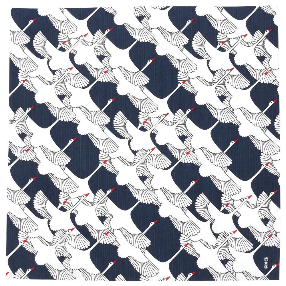 Hamamonyo Furoshiki Wrap Cloth 50cm X 50cm Iwai Tsuru (Blue)
