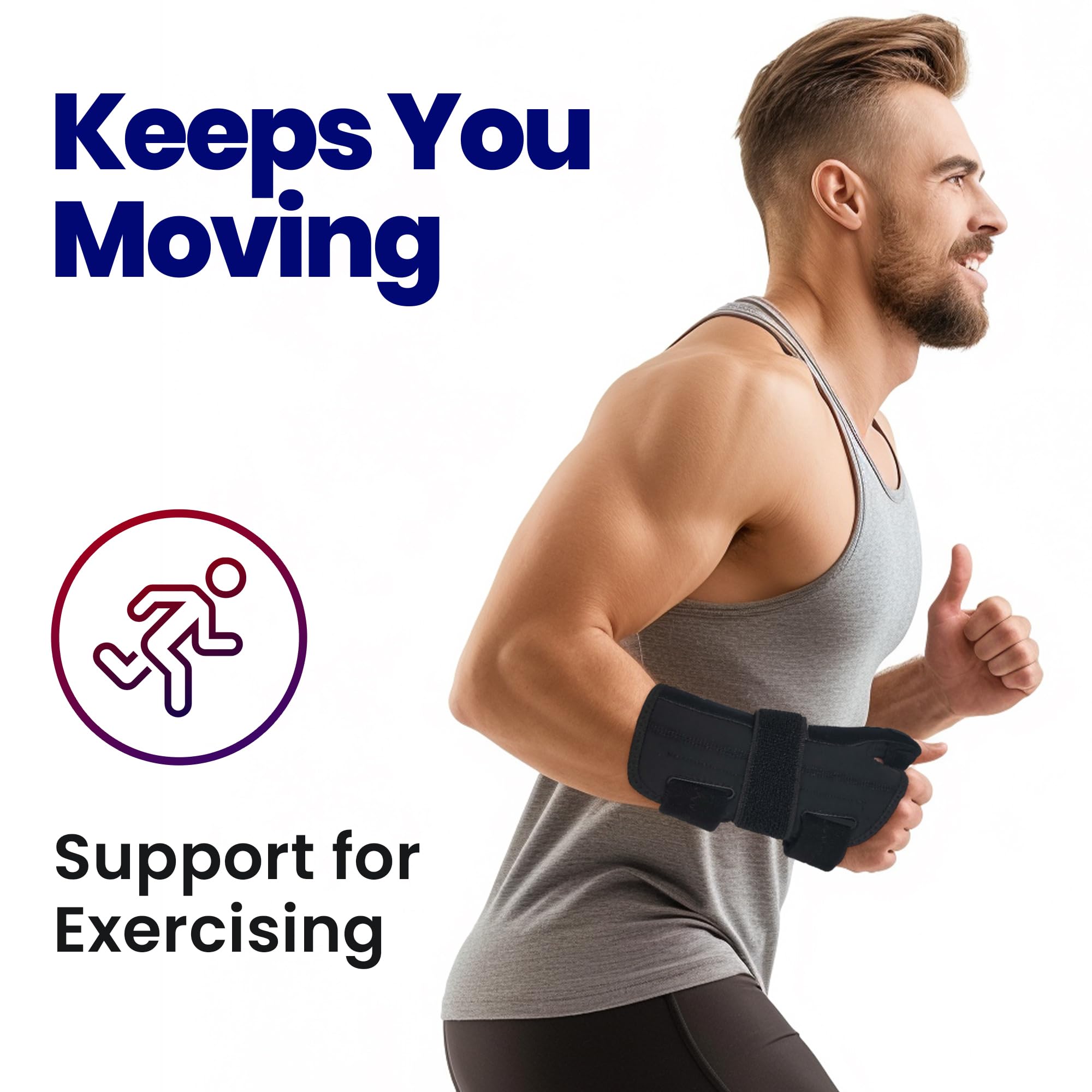 Thumb Splint & Wrist Brace | Carpal Tunnel Wrist Splint with Trigger Thumb Brace Spica | Stabilizer & Support For Tendonitis Pain, Arthritis, CMC, Tenosynovitis, De Quervain Women Men SM/MED RIGHT HAND