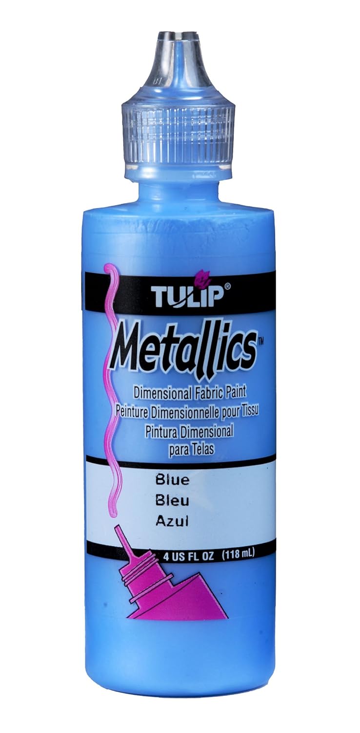 Tulip 17369 Dimensional Fabric Paint 4oz Metallic Blue