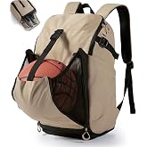 BAGSMART Gym Backpack for Men with Shoe Compartment for Multi-Sport | Water-Resistant Multi-Sport Gym Storage, Expandable Pocket Fits Basketball, Football, Shoe Compartment Separates Swim Gear