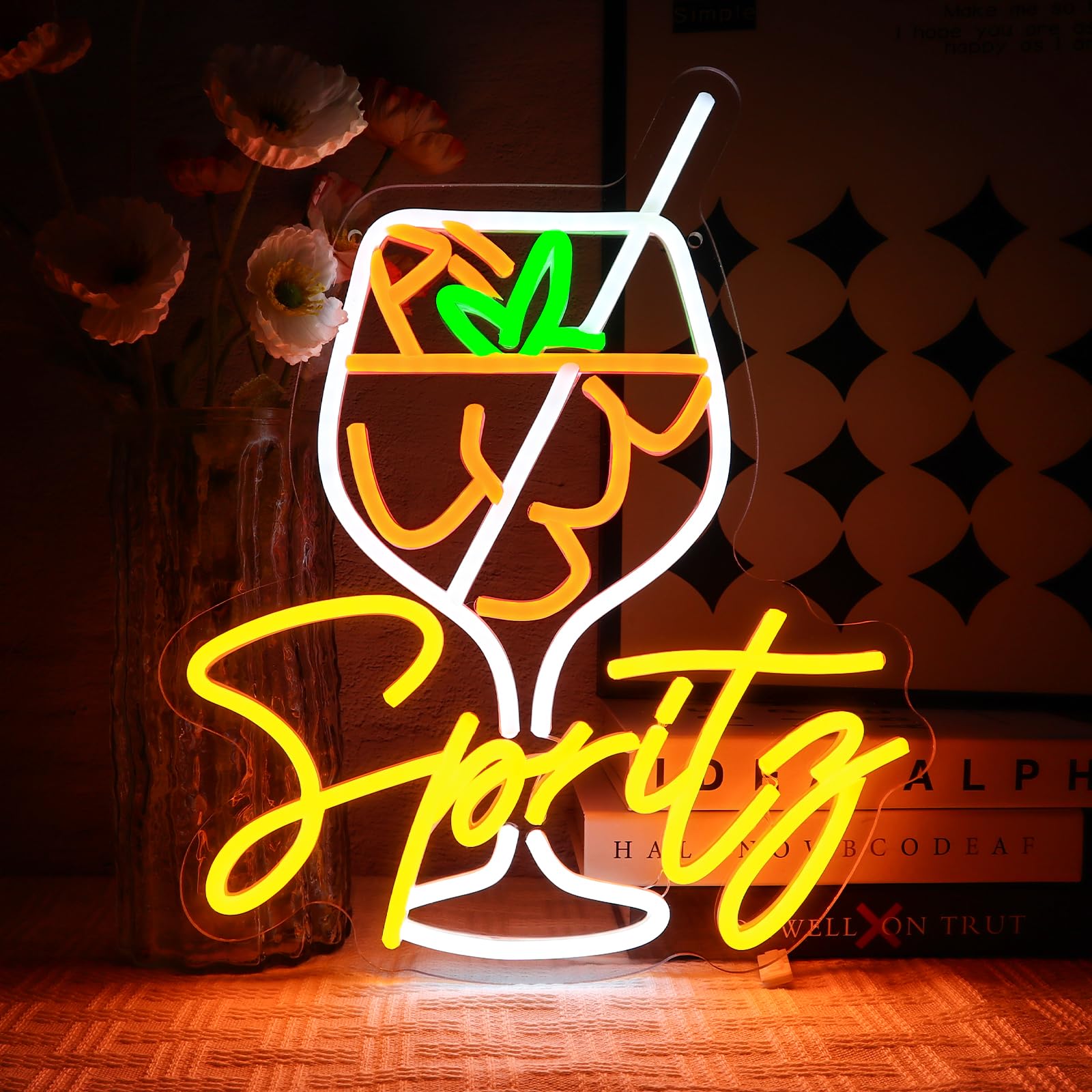 OYCGZV Cocktails Neon Light Sign - Drink Neon Sign for Wall Decor Italian Aperitif Neon Wall Light USB Dimmable Led Sign for Beer Bar Home Pub Club Store Business Shop Man Cave Party