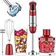 Blackcow Multi-Use 5 in 1 Immersion Blender 3.0, BPA-Free, 800W 12 Speed Hand Blenders for Kitchen, Copper Motor Stainless St