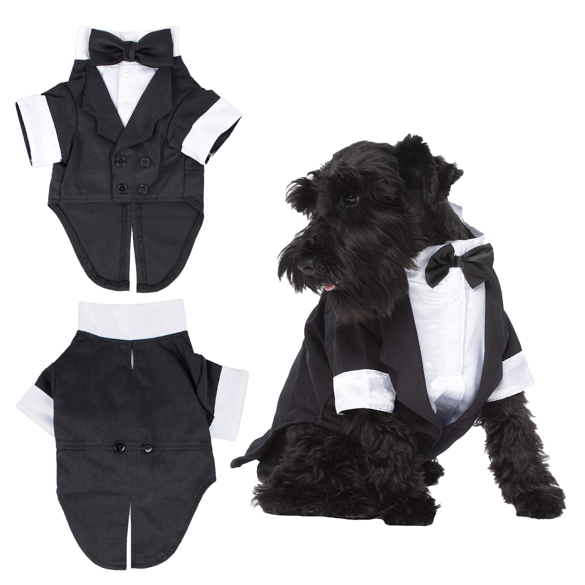 Parisian Pet Party Dog Tux Holiday Wedding Special Occasions Tuxedo Outfits for Dogs and Cats