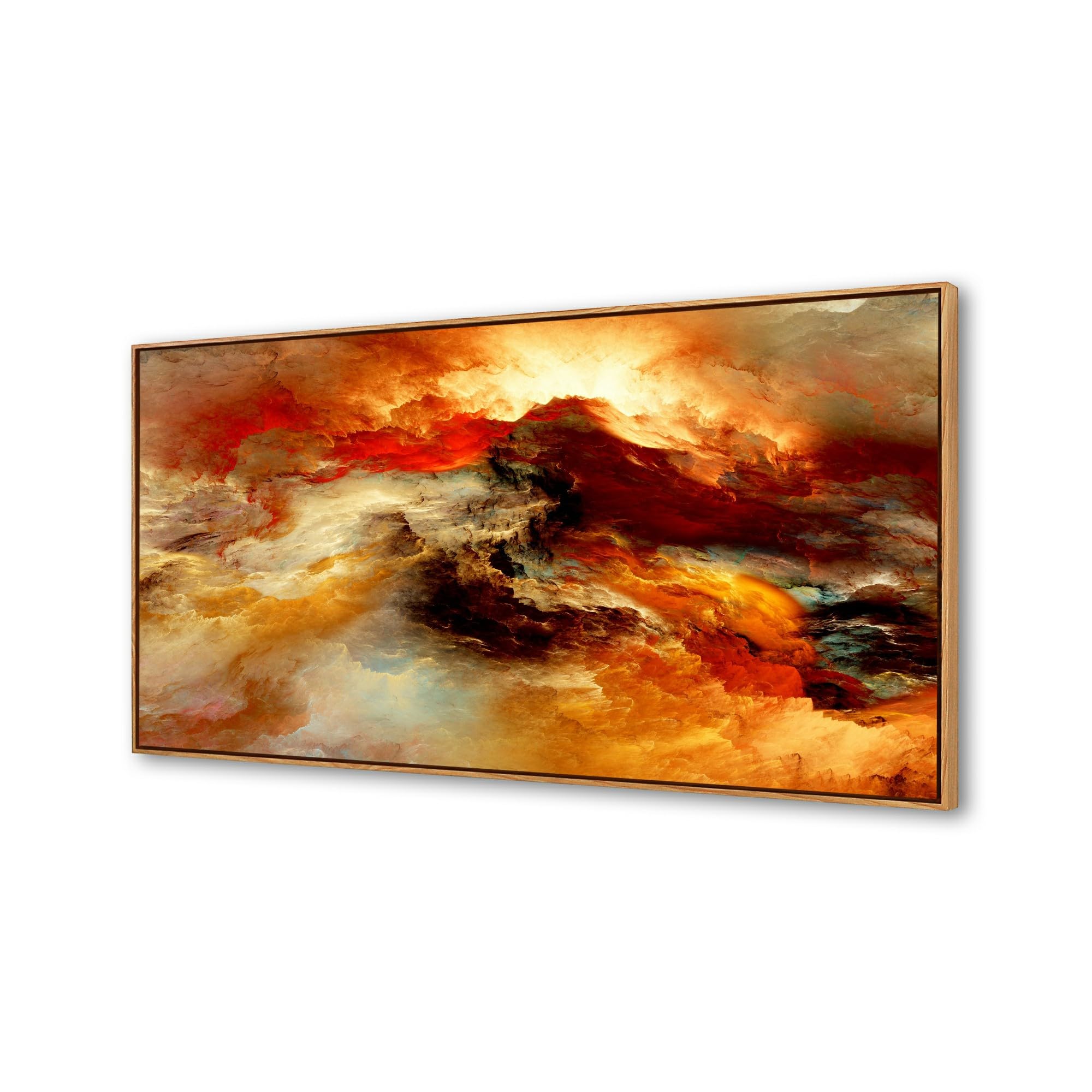 Photo 1 of YYYYHPP WKYP0262 Abstract Wall Art Orange Flow Canvas Wall Art Wood Framed Canvas Prints Painting Pictures Ready to Hang for Living Room Bedroom Kitchen Home and Office Wall Decor