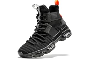 VITUOFLY Kids Basketball Shoes Boys Air Cushion Sneakers Girls Mid Top School Hoops Shoes Non-Slip Outdoor Sports Running Gym Comfortable Durable Little Kid/Big Kid