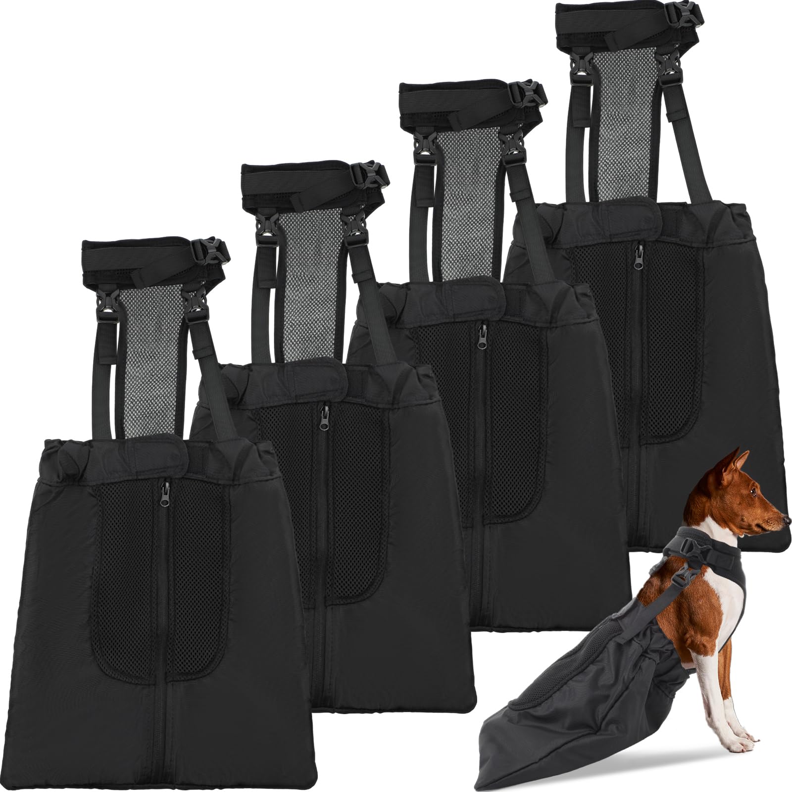 Photo 1 of SilTriangle 4 Pcs Dog Drag Bags for Paralyzed Rear Legs Adjustable Disabled Pets Drag Bag Breathable Pet Injuries Protection Bag Outdoor Indoor Dog Wheelchair Alternative Protects Chest Limb (Medium)