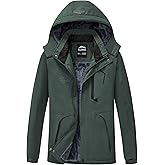 ELLSWOS Men's Waterproof Ski Jacket Winter Snow Coat Warm Hooded Raincoat Windproof Windbreakers
