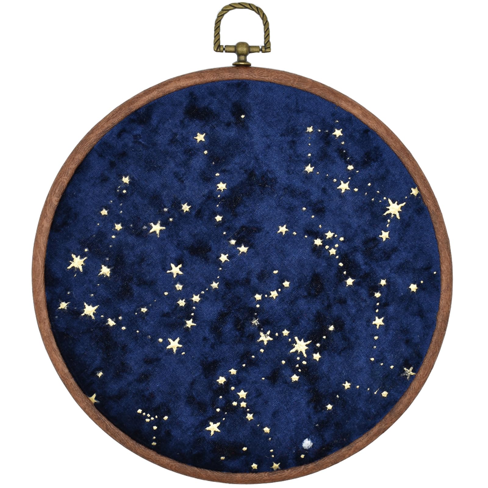 Winmany Felt Wall Hanging Brooch Jewelry Storage Display Stand Enamel Pin Display Holder Earrings Necklace Glitter Pin Display Board with stars Pin Collection Display Canvas/leather Embroidery Hoop