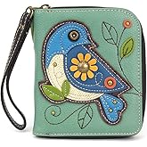 CHALA Zip Around Wallet, Wristlet, 8 Credit Card Slots, Sturdy Pu Leather