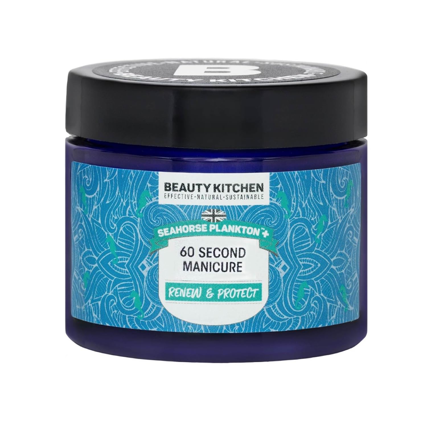 Beauty Kitchen - Seahorse Plankton + 60 Second Manicure 80g - Himalayan Salt Hand Scrub - Removes Dry Skin, Softens & Reduces Age Spots - Vegan/Cruelty Free