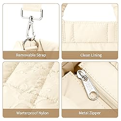 KALIDI Quilted Tote Bag Small Puffer Crossbody Bag